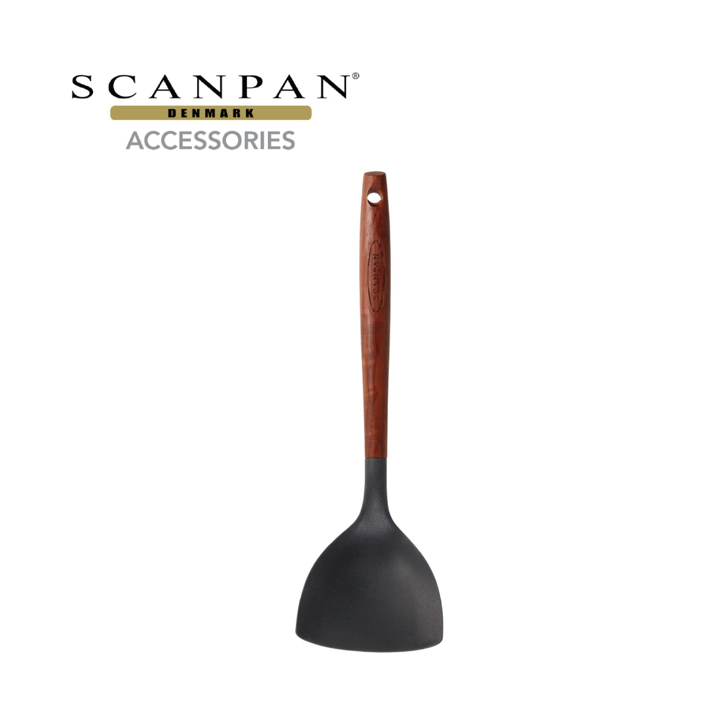 SCANPAN 31cm シリコンフライ返し ウォックターナー 中華鍋フライ返し Silicone/Carbonized Ash